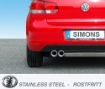 Bilde av Simons catback eksos Audi A3 8P/VW Golf 5/Golf 6 2x80 mm