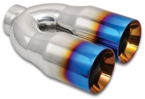 Bilde av Dobbelt eksosrør med Burnt Blue Finish 2.5" - Vibrant performance 1339B