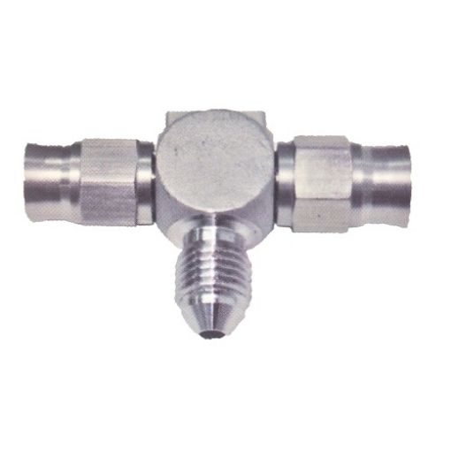 Bilde av T-stykke 1x"han", 2x slange PTFE AN-3 u/ beslag