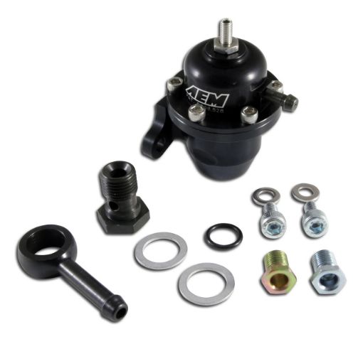 Bilde av AEM Acura og Honda Drivstofftrykkregulator Offset med 90 graders returlinjekoblinger - 25-304BK