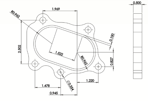 Bilde av 5 boltet flange for turbo - Alm. jern - 14480