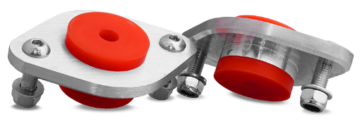 Bilde av PMC REAR TOP MOUNTS ALUMINIUM AND POLYURETHANE - 80ShA (Red)
