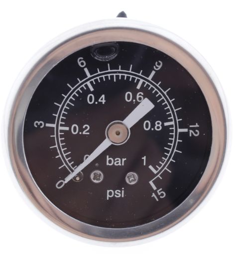 Bilde av Bensintrykks UR / viser / manometer 0-1 bar / 0-15PSI - Svart