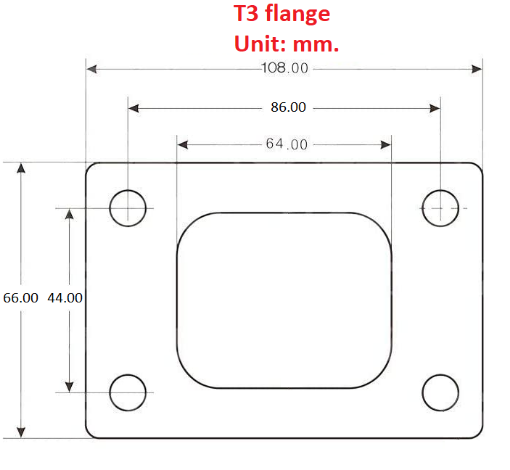 Bilde av T3 turbo flens Alm. - SS304