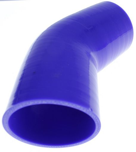 Bilde av 45 graders silikonbøyning - Blå 3½ "- 89mm.