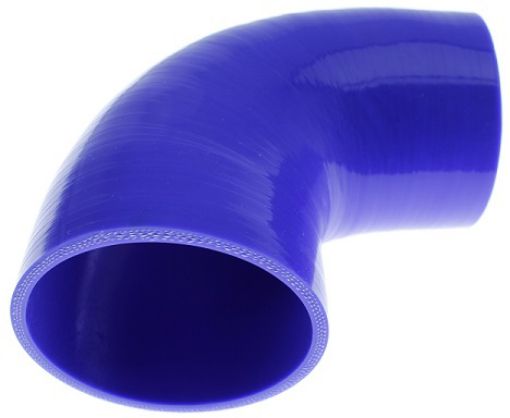 Bilde av 90 graders silikonbøyning - Blå 4 "- 102 mm.