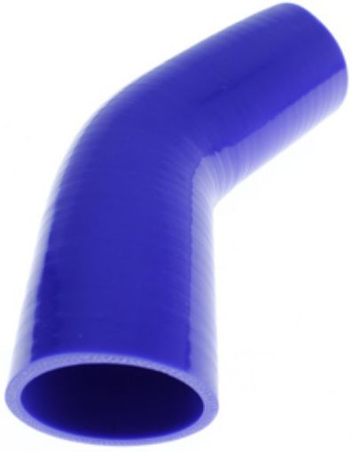 Bilde av 45 graders silikonbøyning - blå 3 "- 76 mm.