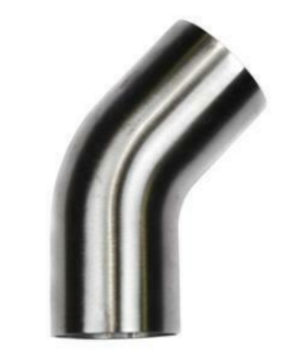 Bilde av 4" - 101,6mm. Rustfri rørbøyning 45 grader - 316L