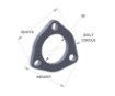 Bilde av 3-bolt eksosflenser 2,5 "- 1482S