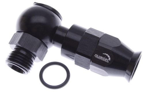 Bilde av AN3 (3/8-24 UNF) - > AN3 hose - 90gr. Black  - PTFE fitting - Banjo fit