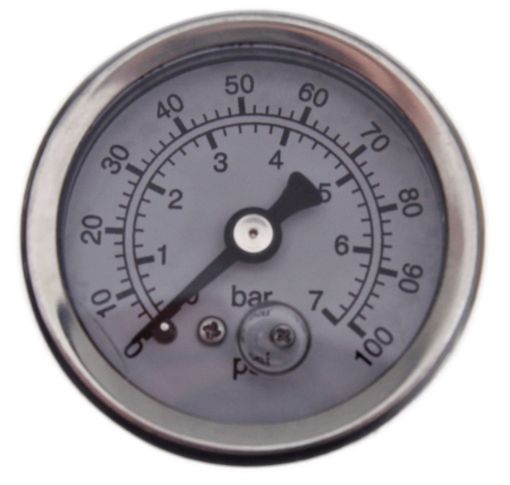 Bilde av Mekanisk drivstofftrykkmåler 0-100 PSI/0-7 bar hvit