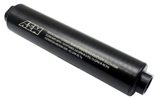 Bilde av AEM Universal High Flow -10 AN Inline Black Fuel Filter