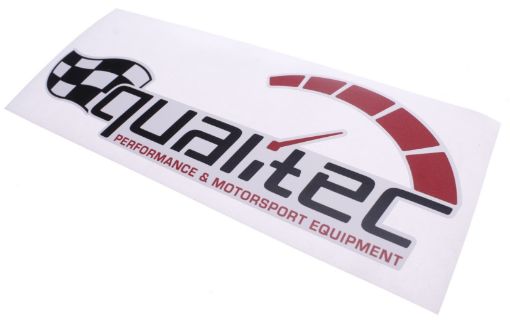 Bilde av Qualitec sticker 125mm. - White - Racing flag 
