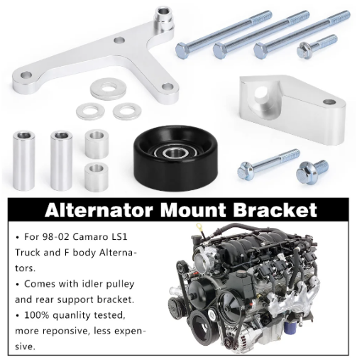 Bilde av Aluminum Alloy LS/LS1 Alternator Bracket auto product Car accessories Fit for Camaro Durable Generator W/ Rear Brace