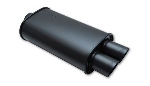 Bilde av Vibrant StreetPower FLAT BLACK Oval Muffler with Dual 3in Outlet - 3in inlet I.D.