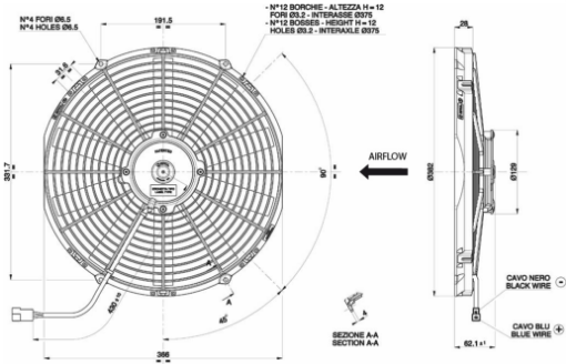Bilde av SPAL 14" High performance kjølevifte - Skyver - 30102056 - 1841 CFM