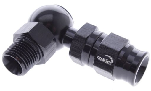 Bilde av 1/8"-27 NPT - > AN3 hose - 90gr. Black  - PTFE fitting - Banjo fit