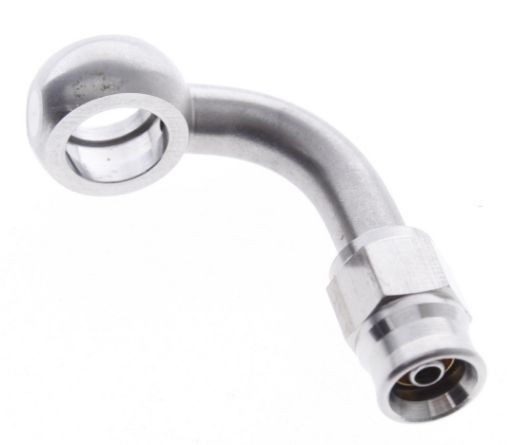 Bilde av 90° banjo I.D. 10,2mm - thickness 8,2mm - Passer til AN3 PTFE slange
