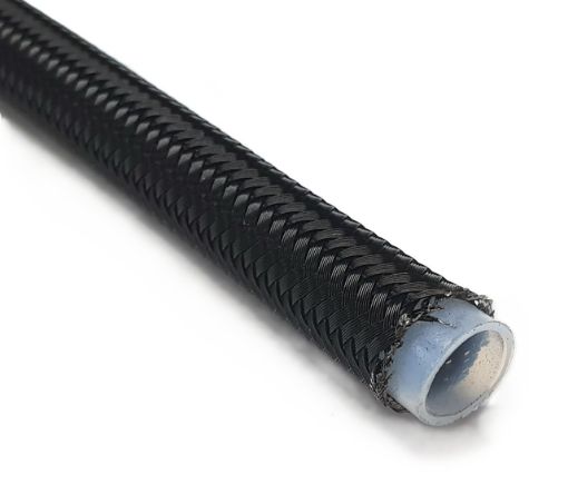 Bilde av AN20 PTFE Stålforsterket slange - Svart oksidert