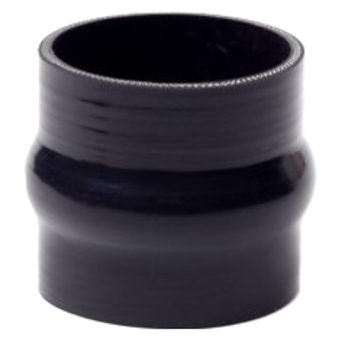 Bilde av 2,5" / 63mm. Silikoneslange med pukkel - Sort
