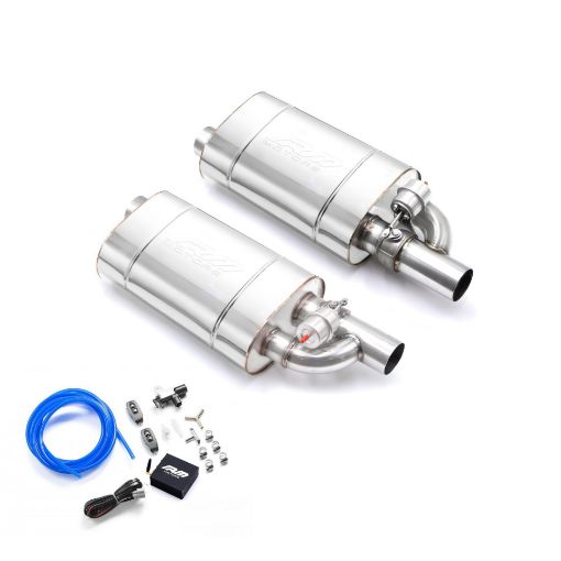Bilde av Exhaust muffler with Cutout valve - 3" - DUAL - Vacum control