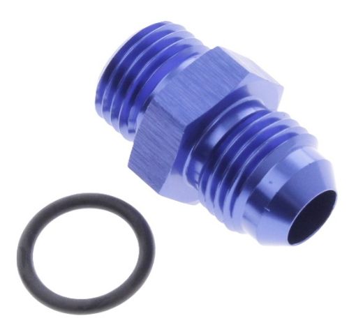 Bilde av AN4 Han - AN4 O-ring (7/16"x20 SAE UNF) Han - Nippel kobling - Blå Alu