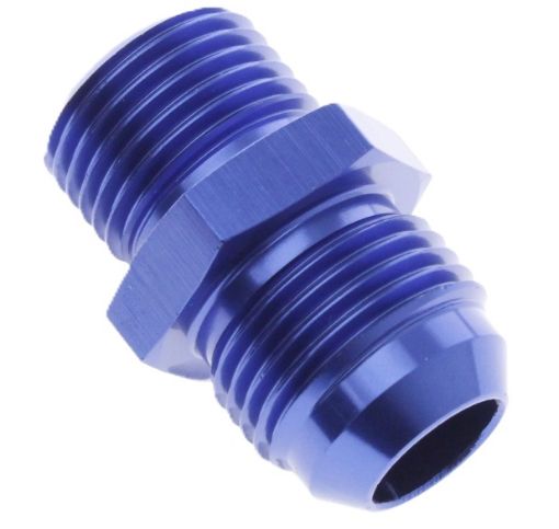 Bilde av AN4 Han - 1/8"x28 BSP Han - Nippel kobling - Blå Alu