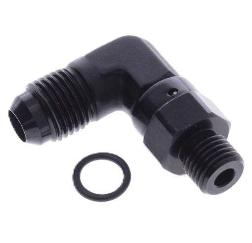 Bilde av 90gr. AN fitting - AN8 - AN6 (9/16-18 SAE UNF) - Sort