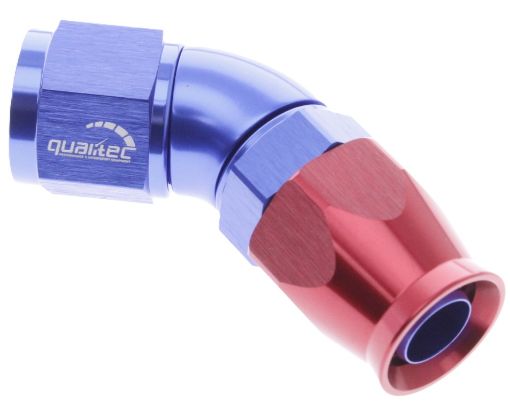 Bilde av 45gr. PTFE AN kobling - AN-6 - Rød/Blå - High Flow