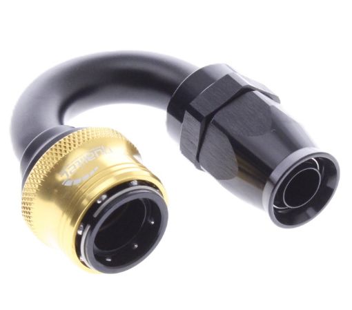 Bilde av 180° PTFE Quick Connect Hose Ends -Black/Gold - AN10