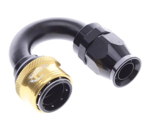 Bilde av 180° PTFE Quick Connect Hose Ends -Black/Gold - AN12