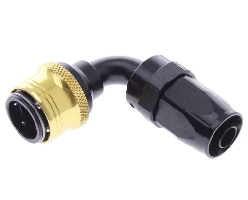 Bilde av 90° Quick Connect Hose Ends -Black/Gold - AN8