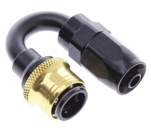 Bilde av 180° Quick Connect Hose Ends -Black/Gold - AN6