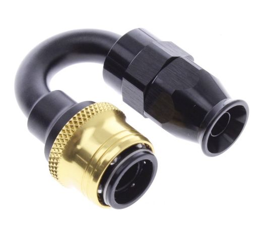 Bilde av 180° PTFE Quick Connect Hose Ends -Black/Gold - AN6