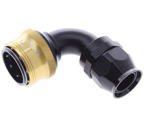 Bilde av 90° PTFE Quick Connect Hose Ends -Black/Gold - AN16