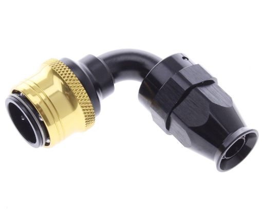 Bilde av 90° PTFE Quick Connect Hose Ends -Black/Gold - AN8