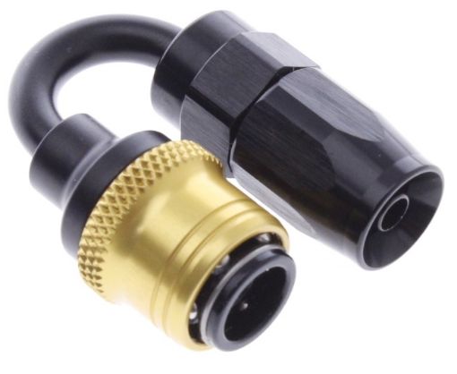 Bilde av 180° Quick Connect Hose Ends -Black/Gold - AN4
