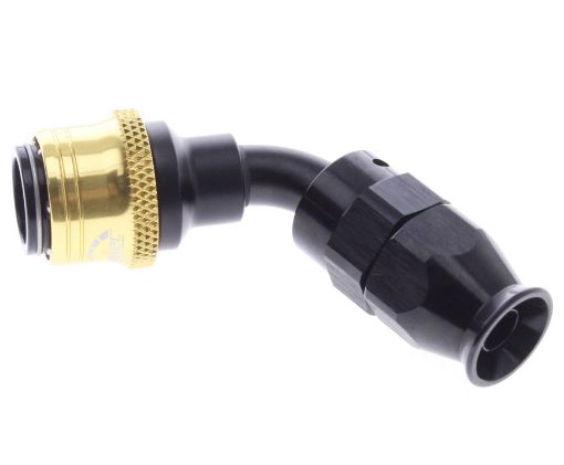 Bilde av 60° PTFE Quick Connect Hose Ends -Black/Gold - AN6