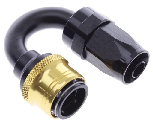 Bilde av 180° Quick Connect Hose Ends -Black/Gold - AN8