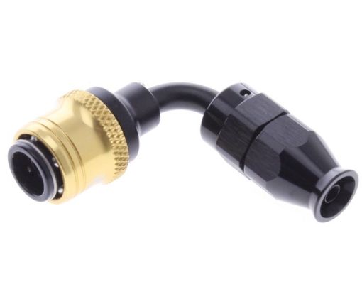 Bilde av 90° PTFE Quick Connect Hose Ends -Black/Gold - AN4