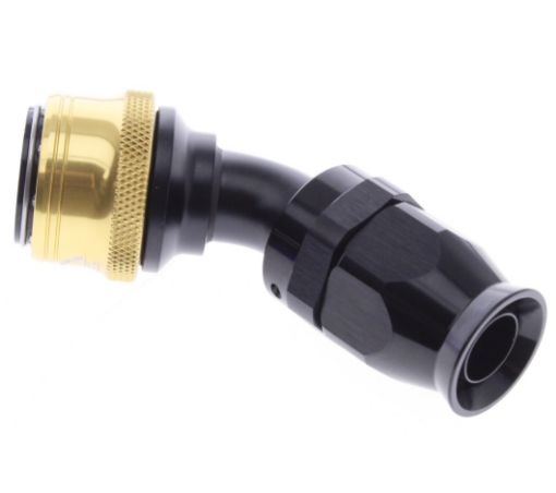 Bilde av 45° PTFE Quick Connect Hose Ends -Black/Gold - AN12