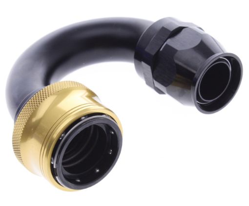 Bilde av 180° PTFE Quick Connect Hose Ends -Black/Gold - AN16