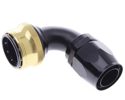 Bilde av 90° Quick Connect Hose Ends -Black/Gold - AN20