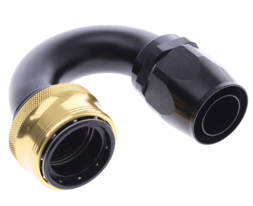Bilde av 180° Quick Connect Hose Ends -Black/Gold - AN20