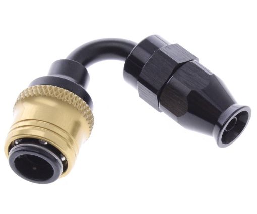 Bilde av 120° PTFE Quick Connect Hose Ends -Black/Gold - AN4