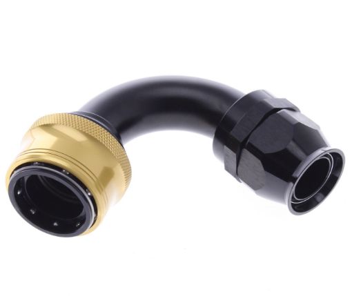 Bilde av 120° PTFE Quick Connect Hose Ends -Black/Gold - AN16