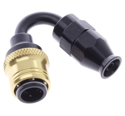 Bilde av 150° PTFE Quick Connect Hose Ends -Black/Gold - AN4