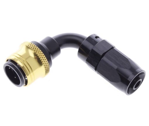 Bilde av 90° Quick Connect Hose Ends -Black/Gold - AN6