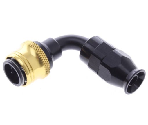 Bilde av 90° PTFE Quick Connect Hose Ends -Black/Gold - AN6