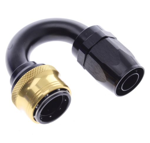 Bilde av 180° Quick Connect Hose Ends -Black/Gold - AN12